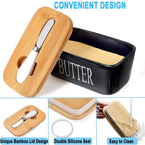 Edtian Butter Dish, Butter Keeper Butter Dish with Lid and Knife, Large Butter Dish,Butter Keeper, Butter Storage