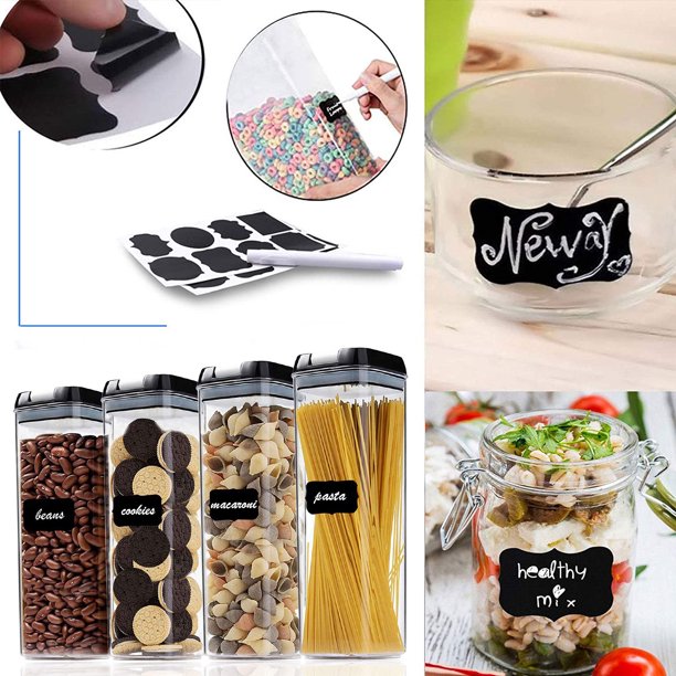 Musment Food Storage Containers, Pantry Organization and Storage ,kitchen Organization - Ideal for Cereal, Spaghetti, Noodles, Pasta & Flour - Plastic Canisters with Lids