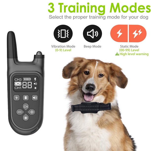 Musment Dog Training Collar,dog shock collar,dog shock collar with remote for large dogs,Rechargeable, 3 Training Modes, Beep Vibration and Shock, Electric Dog Collar for Small Medium Large Dogs