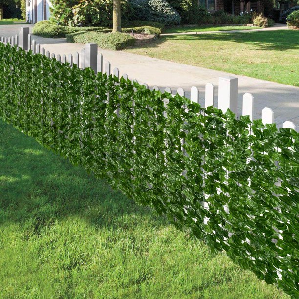 HKEEY Artificial Faux Ivy Privacy Fence Screen, 119.5" x 39" Artificial Hedges Fence and Faux Ivy Vine Leaf Decoration for Outdoor Decor, Indoor Decor, Party, Wedding Decor.